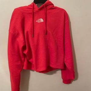 Red north face  hoodie